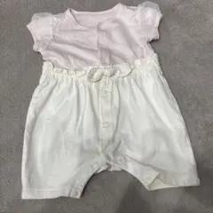 GU ベビー ロンパース チュール袖 リボン付き