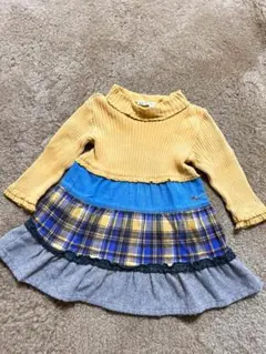 ベビー　長袖ワンピース　ハイネック　カラフル