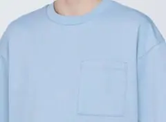 無印 涼感 UVカット ワイド半袖Tシャツ M ライトブルー