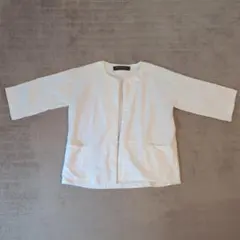NaturalLaundry 白 前開きカットソー カーディガン