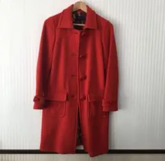 SHIPS ロングコート 赤/オレンジ (ウール×アンゴラ)