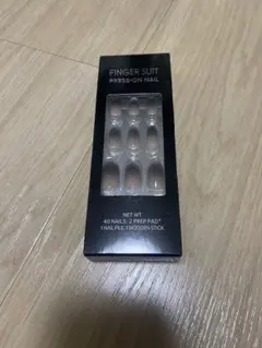 FINGER SUIT PRESS-ON NAIL ロングブラック オーバル