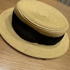 【MARL MARL】　麦わら帽子 黒リボン　紐付きのサムネイル