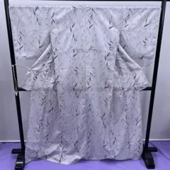 Y★2986★ ポリエステル 絽 小紋 夏着物 ライトグレー 洗える着物