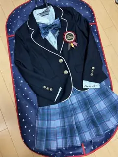 レピピ　ネイビー チェック柄 140卒服スーツ・ブレザー〜4点セット〜
