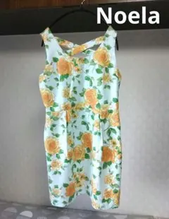 ★ノエラ　花柄ワンピース 水色 オレンジ Mのサムネイル