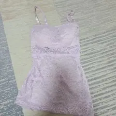 未使用★キャミソール　総柄レース　スケ感　S