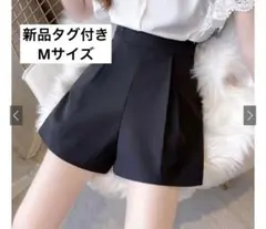 GRL タック入りハイウエストショートパンツ ブラック[at1276]Mサイズ