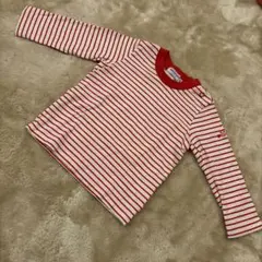 【美品】　ミキハウス　長袖　カットソー　ボーダー　80