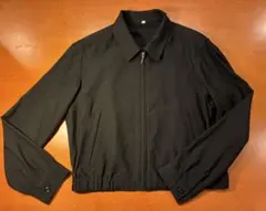26SS MUJI Labo レーヨンコットン襟付きショートブルゾン M・黒のサムネイル