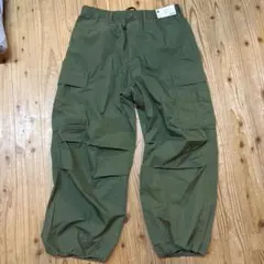 GU スーパーワイドカーゴパンツ XL オリーブグリーン