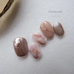 5692 サイズジェルネイルチップ 天然石風 ラグジュアリー ニュアンスミラー