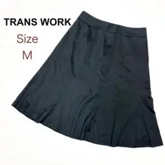 TRANS WORK 　トランスワーク　麻72％　フレアスカート　膝下　Mサイズのサムネイル