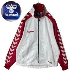 日本製hummelホワイト×レッドカラーリング ジャージトラックジャケットのサムネイル