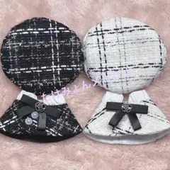 ぬい服10㎝　着ぐるみ服　着せ替え　ポンチョ　2枚セット　ツイード服