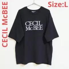 CECIL McBEE NOUVELLE　BIGロゴTシャツ　ブラック　サイズLのサムネイル