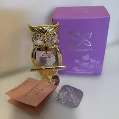 CRYSTAL CRAFT フクロウ　置物　クリスタル オブジェ 箱付き