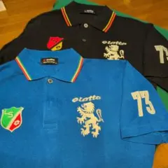 lotto ポロシャツ 73 黒 青 メンズM(２枚セット)