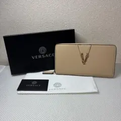 新品正規 VERSACE ラウンドファスナー長財布 ヴィルトゥス レザー