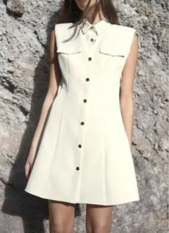ZARA クレープミニワンピース Mサイズ