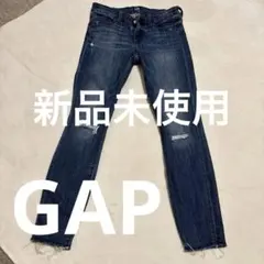 GAP スキニーデニム ダークブルー ダメージ加工