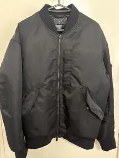 【UNIQLO】＋J ハイブリッドダウンオーバーサイズMA-1ブルゾン 黒 L