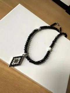ブラックスピネル風ネックレス