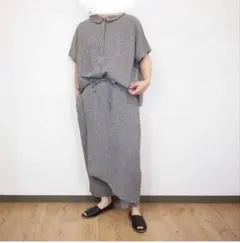 ito fukuoka ジャンプスーツ スモーキーブルー リネン - メルカリ