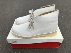 新品◎レア クラークス デザートブーツ ホワイトレザー UK8 27.0cm
