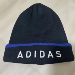 adidas ニット帽　ネイビー