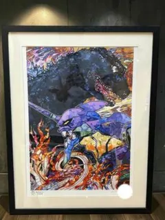村上隆 シン・ゴジラ＆エヴァ ED100 シルクスクリーン 納品書付 村上隆 エヴァ＆シン・ゴジラ ED100 額装済 シルクスクリーン 納品書付