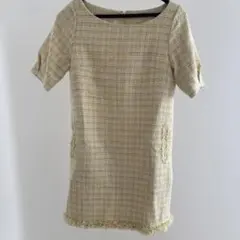 MERCURYDUO イエロー系 半袖 ひざ丈ワンピース