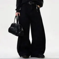 【美品】ワイドパンツ ブラック メンズ ワークパンツ カジュアルのサムネイル