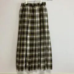 【美品】チェック柄　ロングスカート　秋冬用