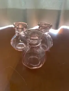 廣田ガラス　ガラス製 醤油さし 調味料入れ×3 ピンクのサムネイル