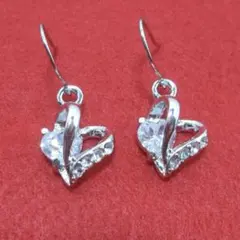 ハート型キュービックジルコニアピアス キラキラ 283L