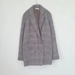 2PINK チェック柄 ダブルブレストジャケット M グレンチェック
