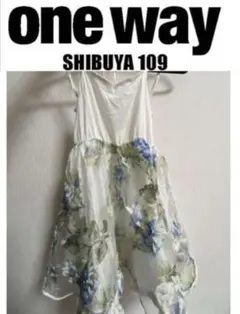 ONE WAY 花柄ノースリーブフリルワンピース