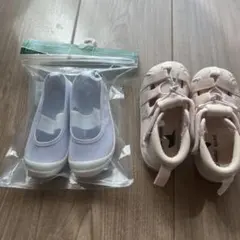 petit main サンダルピンク 15.0cm おまけ付未使用上履15cmのサムネイル