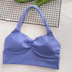 パープルLサイズ スポーツブラ ヨガウェア タンクトップ ブラトップ トップス
