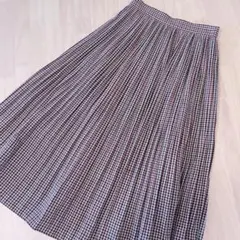 プロポーション　チェック柄プリーツスカート