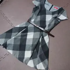 【Apuweiser-riche】 ウールチェックワンピース