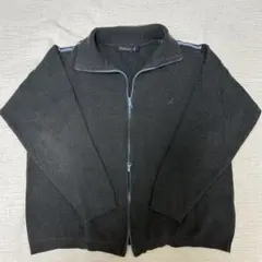 【NAUTICA】黒グレーニット　ダブルジップ
