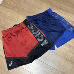 ASICS ショートパンツ レッド/ネイビー