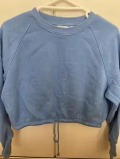 ライトブルー クロップドトレーナー