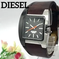 稼働品 DIESEL 腕時計 ディーゼル ブラック オレンジ クォーツ式 人気