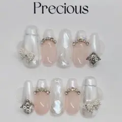 M 現品 ネイルチップ フレンチガーリー スナ系 チェック オーロラ ワンホン