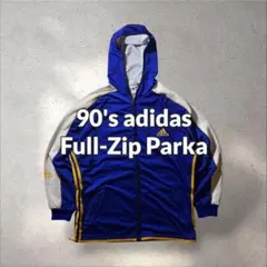 90s00s adidasトラックジャケットフルジップパーカー刺繍ロゴ裾スリット