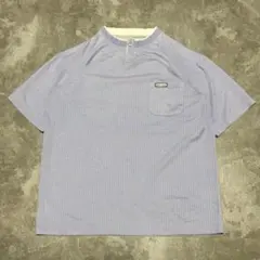 ヘンリーネック カットソー Tシャツ ライトブルー ストライプ ノームコア LLのサムネイル