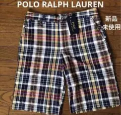 新品】ダブルアールエル綿麻シャンブレーショートパンツインディゴUS